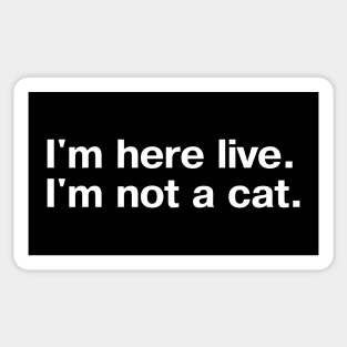 I'm here live. I'm not a cat. Sticker